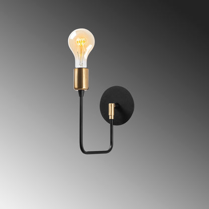 Aplique De Pared, Metal , Negro, 12x23x24, Casquillo E 27 Max 40 W