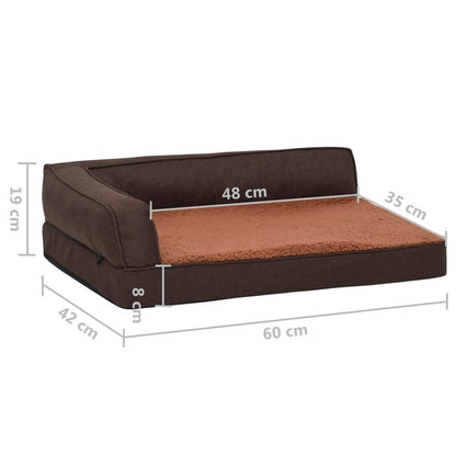 Vidaxl Colchón De Cama De Perro Ergonómico Aspecto Lino Marrón 60x42cm_2