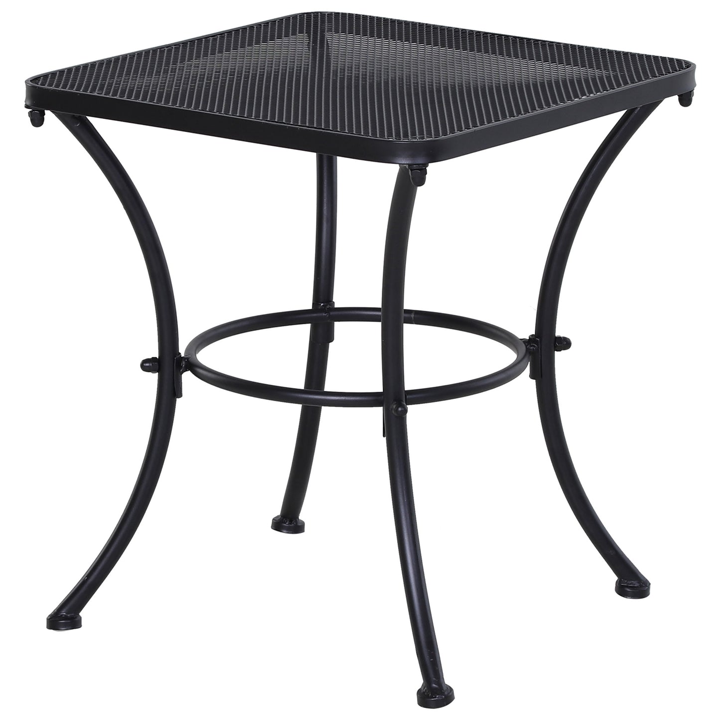 Outsunny Mesa De Jardín Cuadrada De Metal Para Terraza Balcón 45x45x50 Cm Negro_0