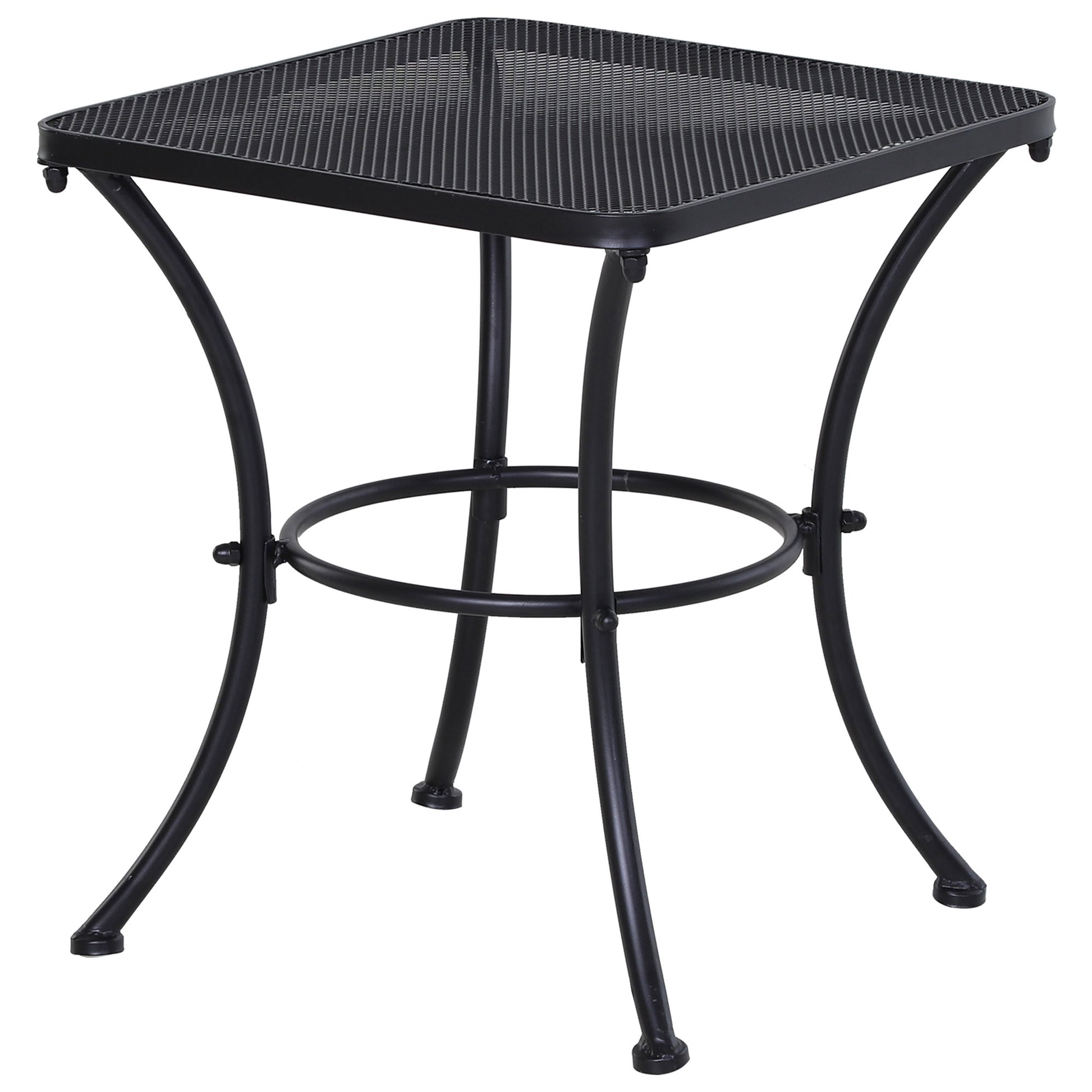 Outsunny Mesa De Jardín Cuadrada De Metal Para Terraza Balcón 45x45x50 Cm Negro_0