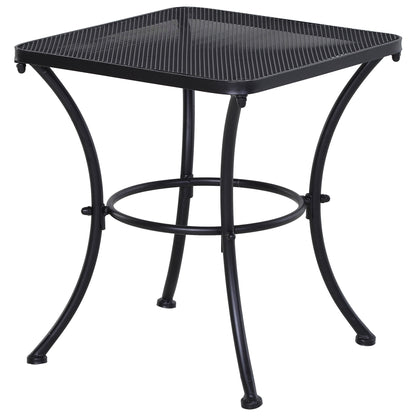 Outsunny Mesa De Jardín Cuadrada De Metal Para Terraza Balcón 45x45x50 Cm Negro_0