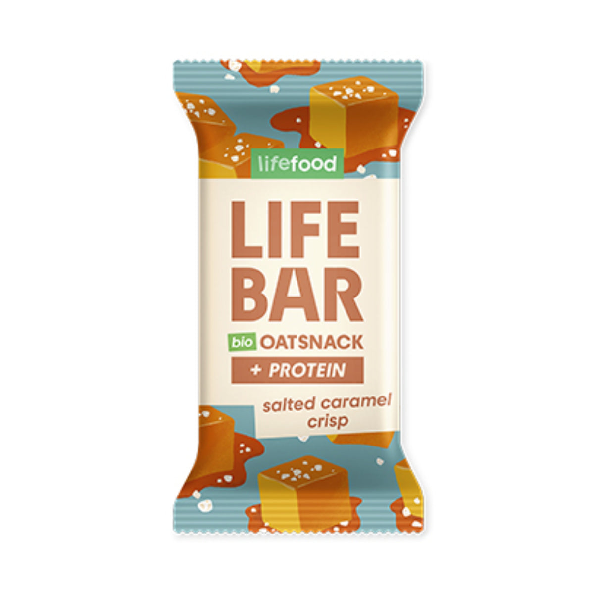 Barra de proteína de aveia crocante com caramelo salgado Life Food 40g Lifebar