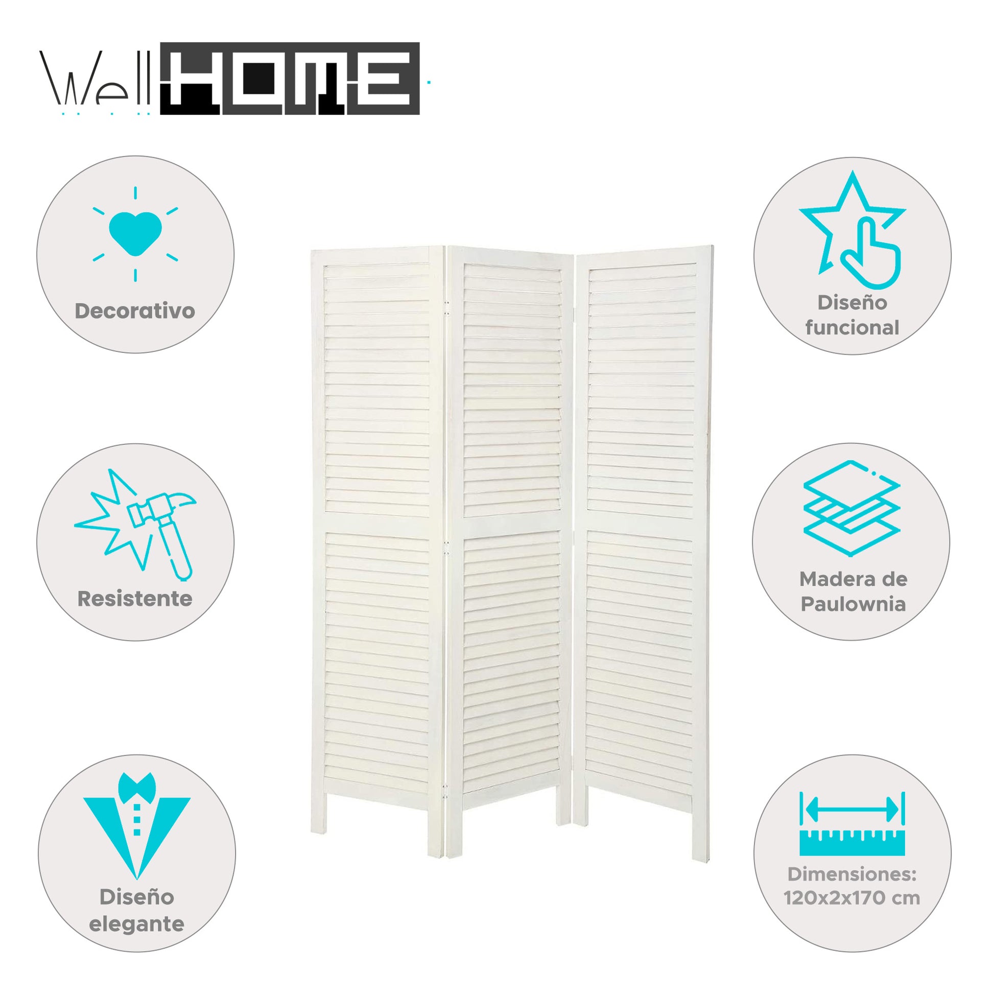 Well Home - Biombo De Mandera Blanco_1