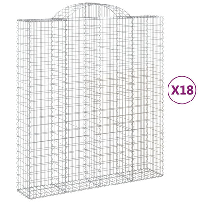 Cestas De Gaviones 18 Uds Forma De Arco Hierro 200x50x220/240cm_0