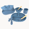 Conjunto De Louça De Silicone Orgânica - 8 Peças - Azul-marinho