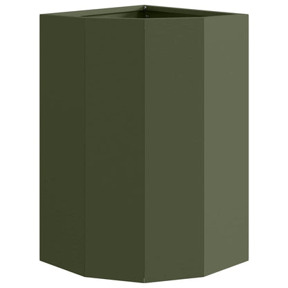 Macetero De Esquina Verde Oliva 30 X 30 X 50 Cm Acero_4