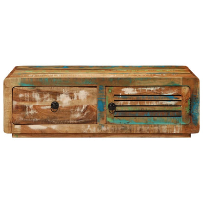 Mesa De Centro De Madera Maciza Reciclada 89x55x29 Cm_0
