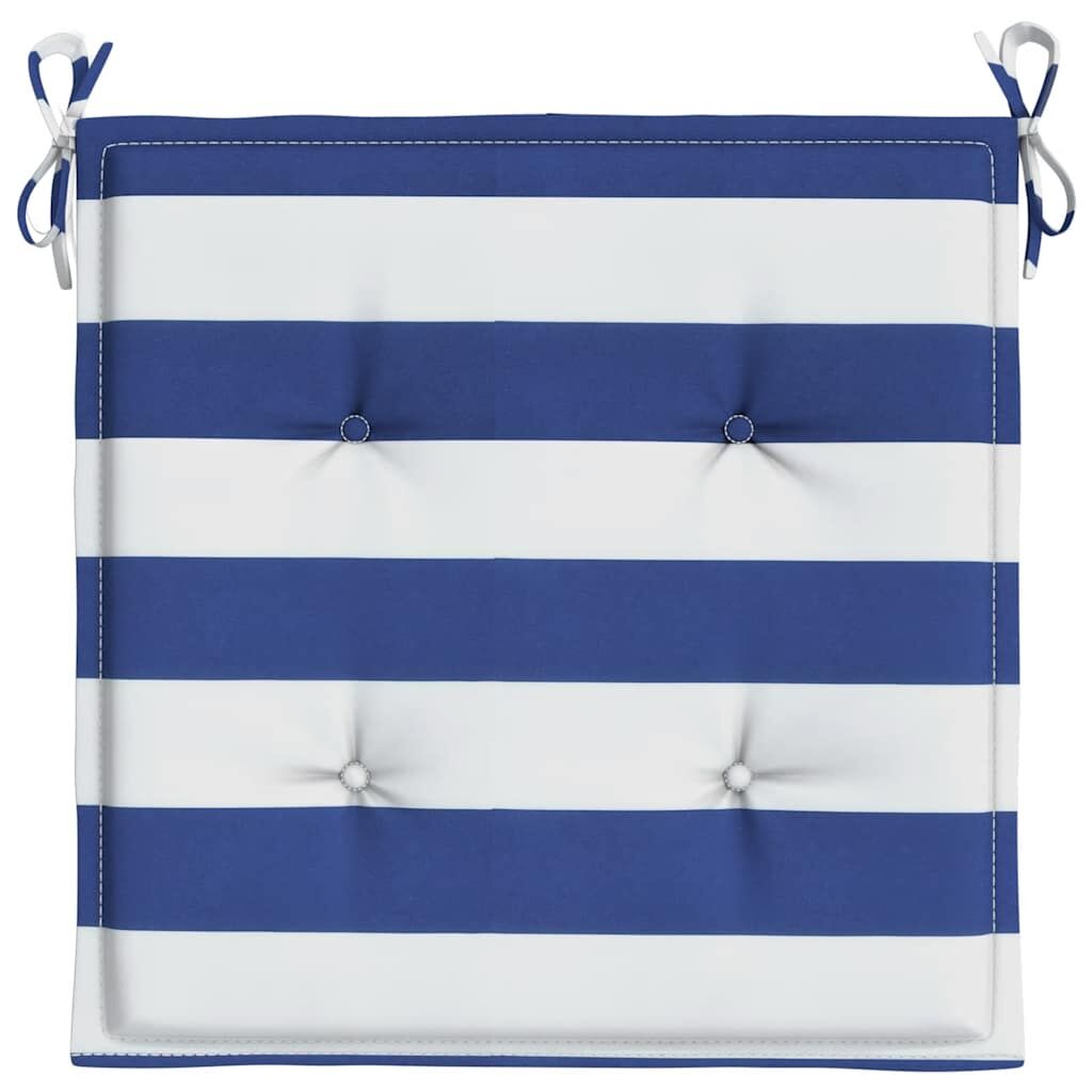 Vidaxl Cojines Silla Jardín 2 Uds Tela A Rayas Azul Y Blanco 40x40x4cm_4