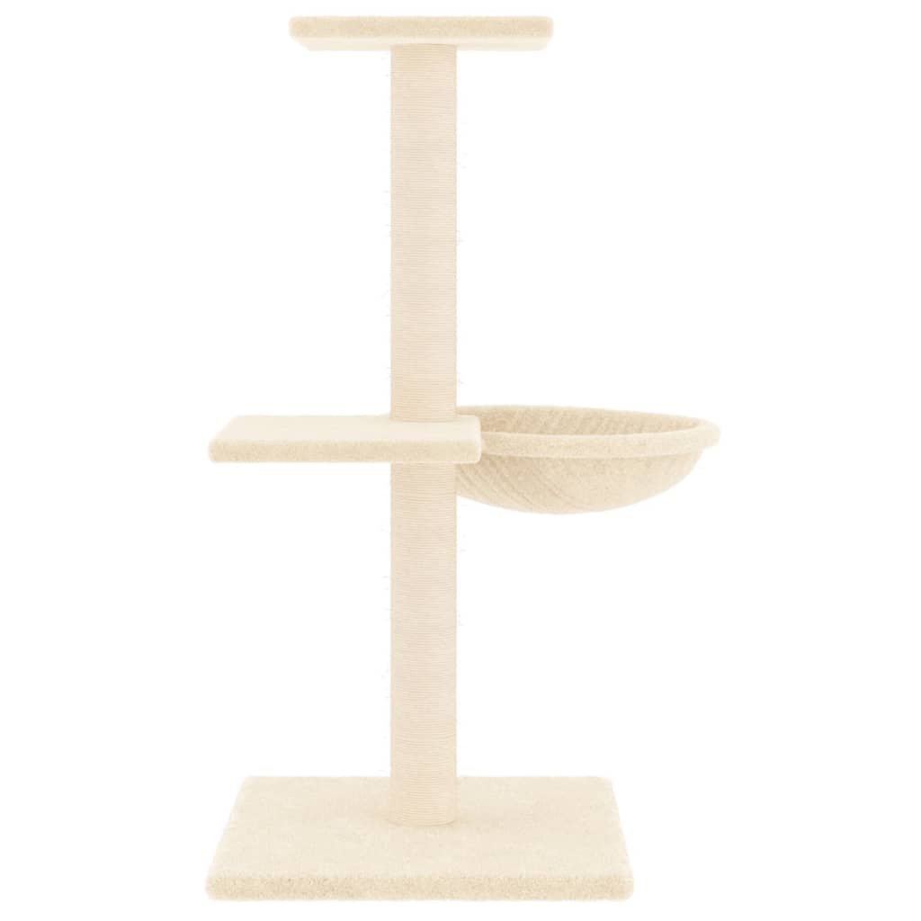 Rascador Para Gatos Con Postes De Sisal Color Crema 72 Cm_3