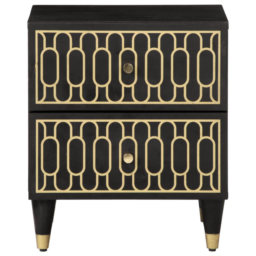 Mesita De Noche De Madera Maciza De Mango 40x33x46 Cm_1