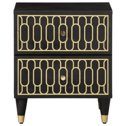 Mesita De Noche De Madera Maciza De Mango 40x33x46 Cm_1