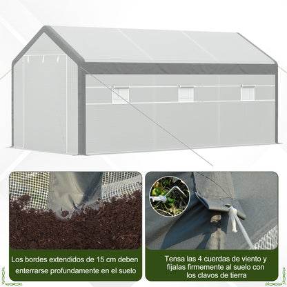 Outsunny Invernadero De Jardín 600x300x280 Cm Caseta Para Cultivo De Plantas_5