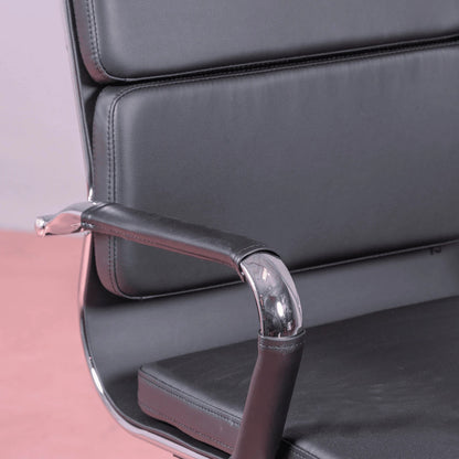 Silla De Escritorio Con Ruedas Y Respaldo Acolchado En Polipiel - Alu S_2