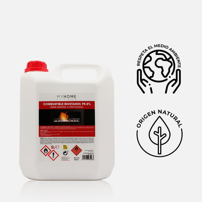 Bioetanol 99,5 % de Origen Vegetal MyHome 5 L | Para Chimeneas, Estufas y Quemadores | Combustión Limpia_1