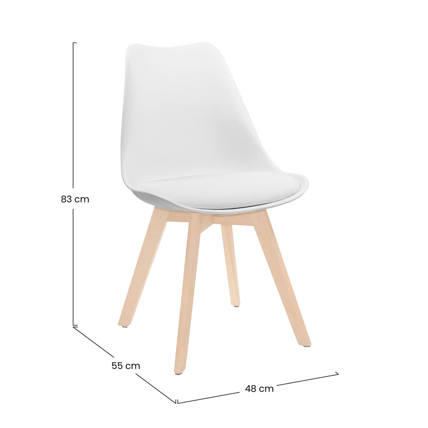 Pack 4 Sillas De Comedor Estilo Nórdico Daria 83x55x48cm Thinia Home_5