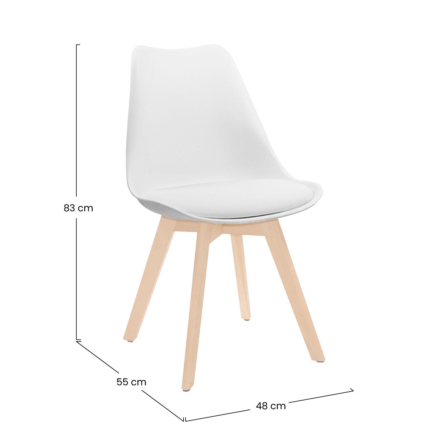 Silla De Comedor Estilo Nórdico Daria 83x55x48cm Thinia Home_4
