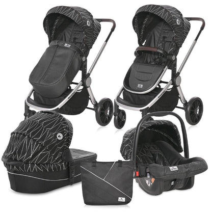 Carrito De Bebé Ramona Trío Capazo Duro Silver Stripe_0