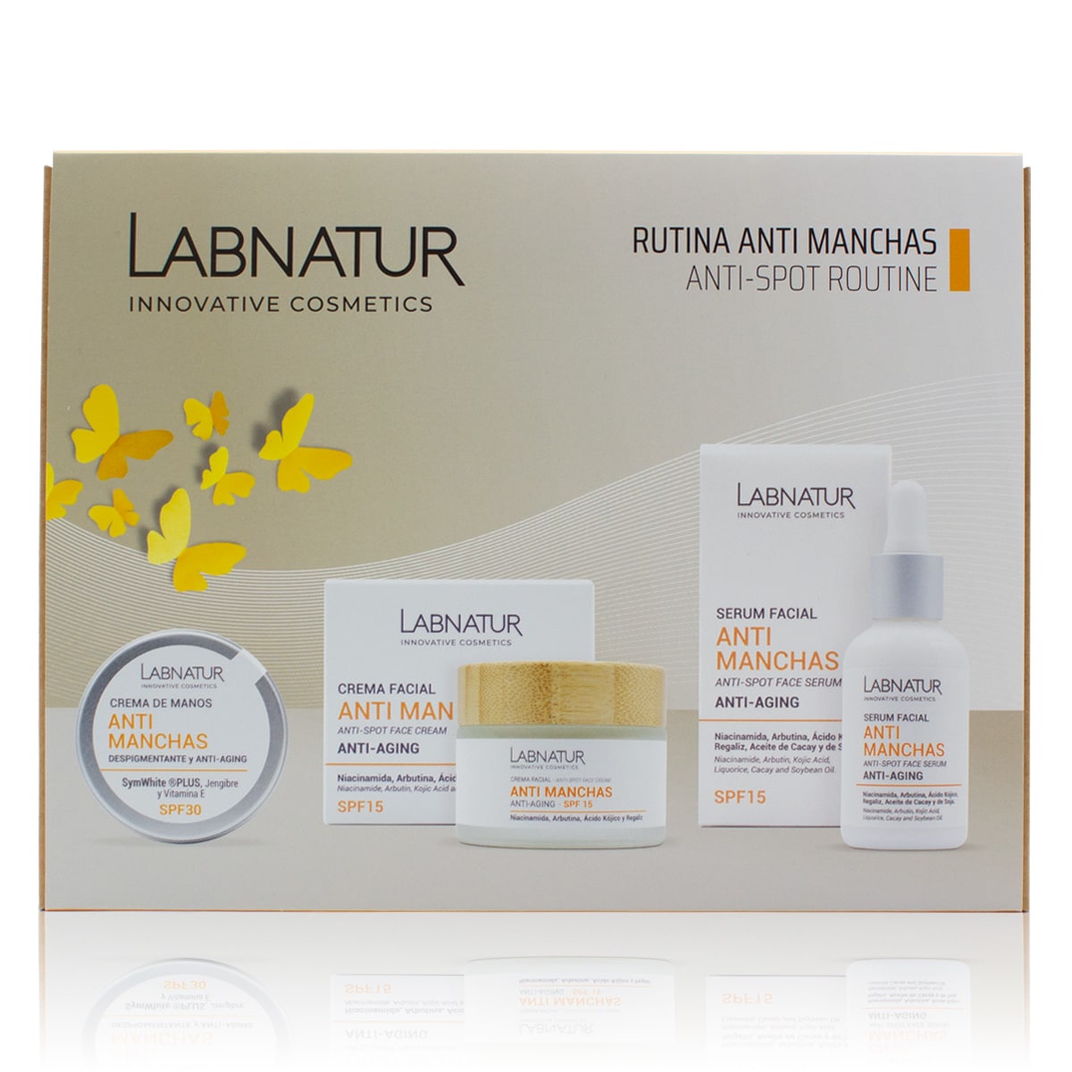Pack Antimanchas Labnatur | Sérum, Crema Facial SPF15 y Crema de Manos SPF30 | Niacinamida y Ácido Kójico | Vegano_0