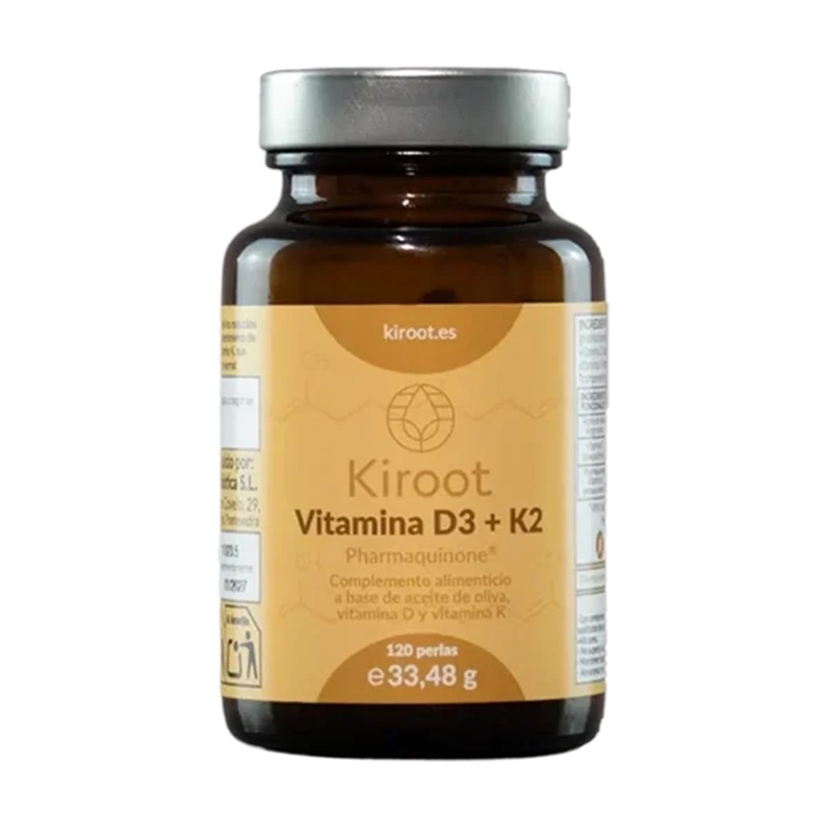 Vitamina D3+K2, Kiroot, 120 pérolas