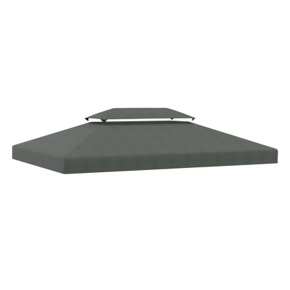Outsunny Techo De Repuesto 4x3 M Para Cenador Jardín Exterior 2 Niveles Gris_0