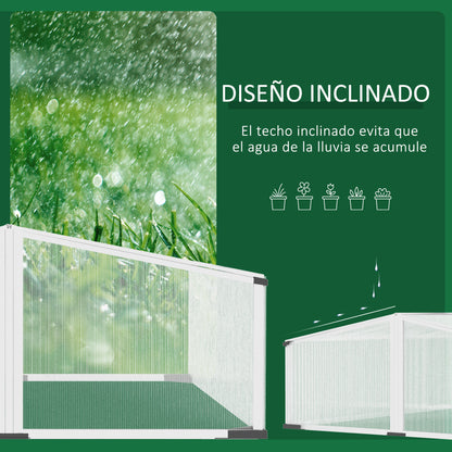 Outsunny Invernadero Jardín 120x100 Cm Policarbonato Aluminio 4 Techos Abatibles_5