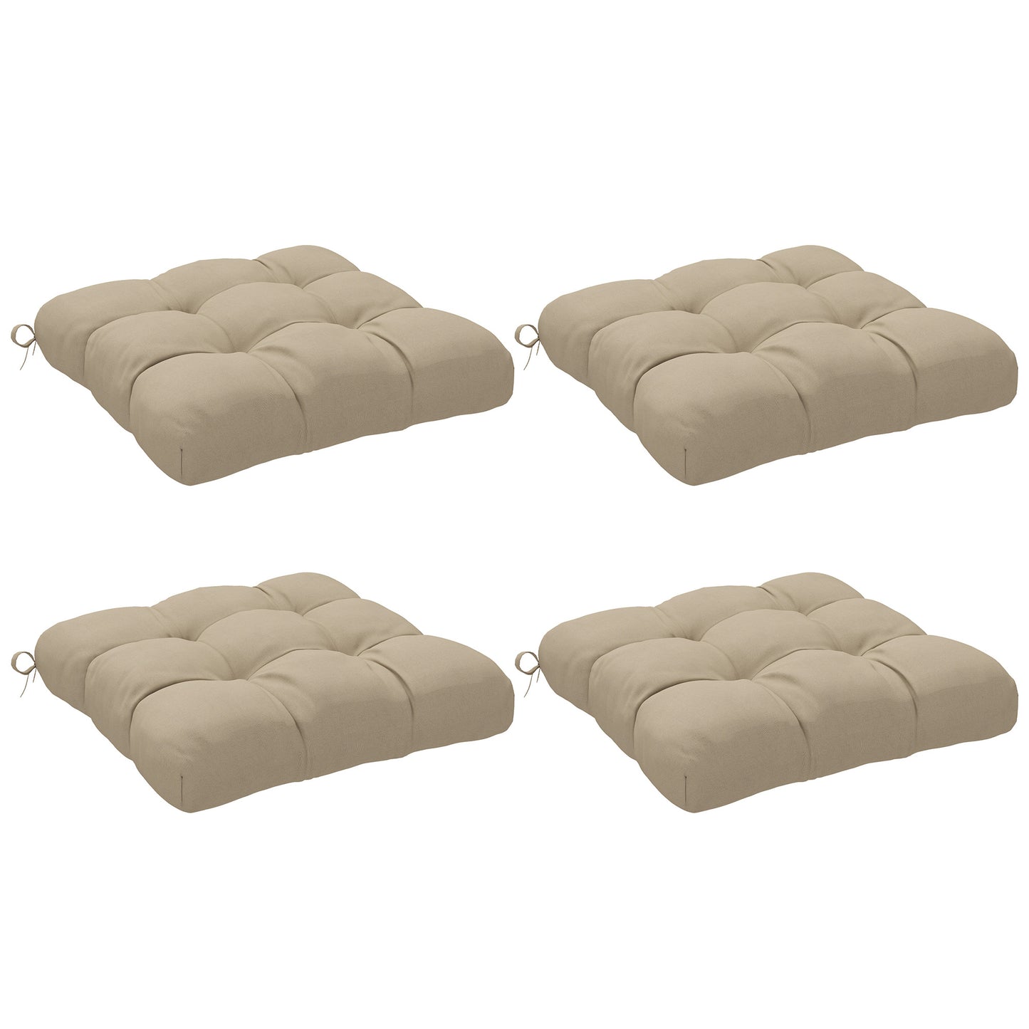 Outsunny Conjunto De Cojines Para Sillas De Comedor 48x48x10 Cm Caqui_0