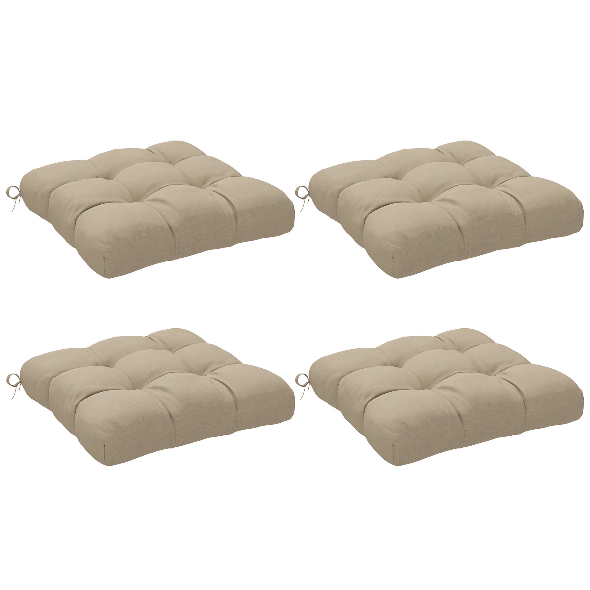 Outsunny Conjunto De Cojines Para Sillas De Comedor 48x48x10 Cm Caqui_0