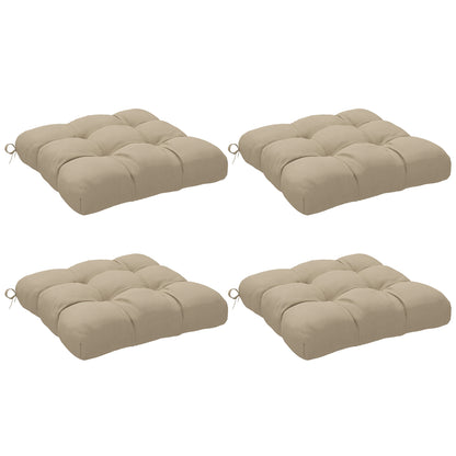 Outsunny Conjunto De Cojines Para Sillas De Comedor 48x48x10 Cm Caqui_0