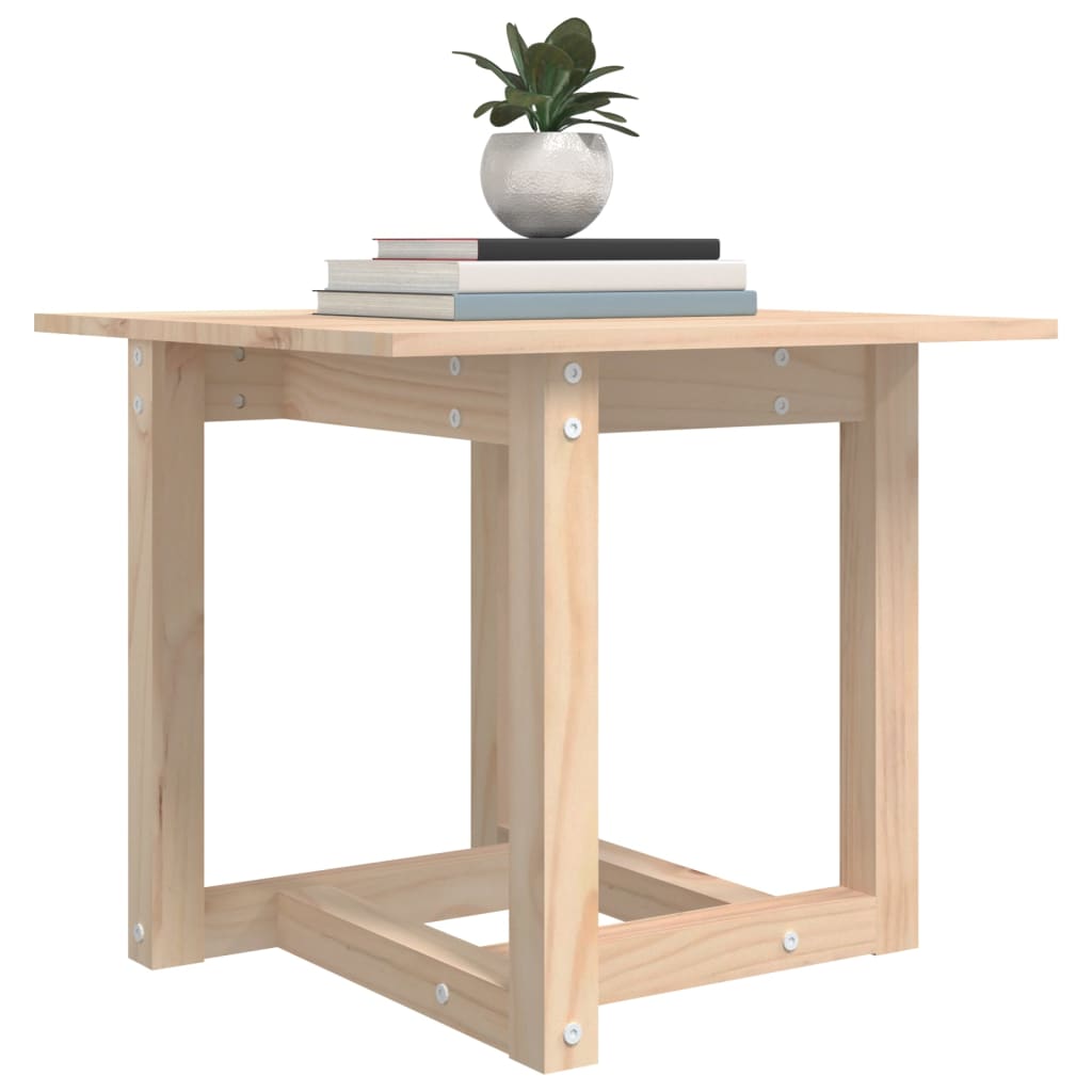 Mesa De Centro De Madera Maciza De Pino 50x50x45 Cm_3