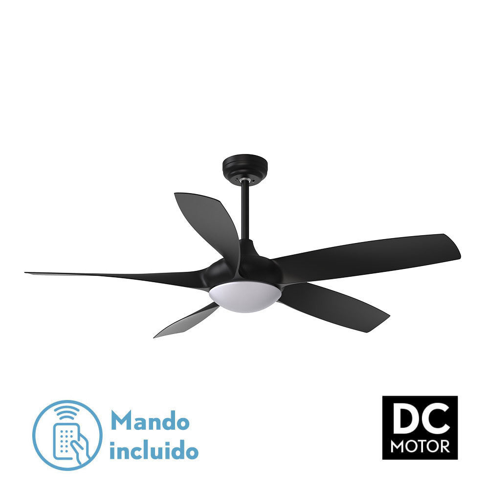 Ventilador Dc 24w Galleo Negro 5 Aspas 137d 2400lm 6 Velocidades 3000-4000-6500k C/remoto,memoria Y Temporizador_0