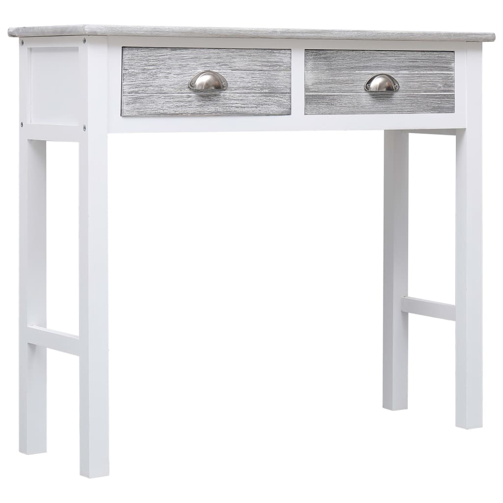 Mesa Consola De Madera Gris 90x30x77 Cm_0