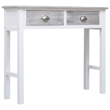 Mesa Consola De Madera Gris 90x30x77 Cm_0