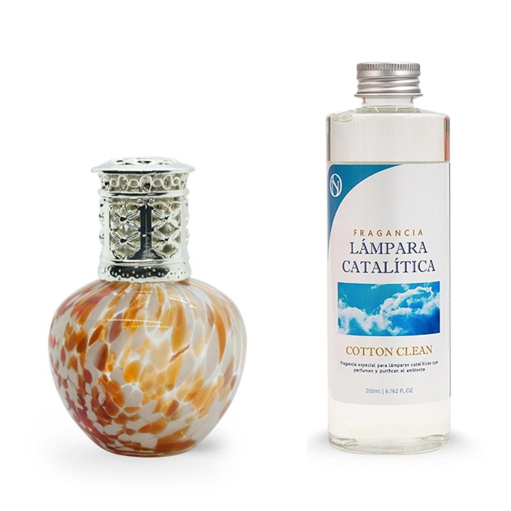 Lámpara Catalítica Drops Orange + Aroma Cotton Clean 500ml - Elimina Malos Olores, Perfuma Y Mejora La Calidad Del Aire_0