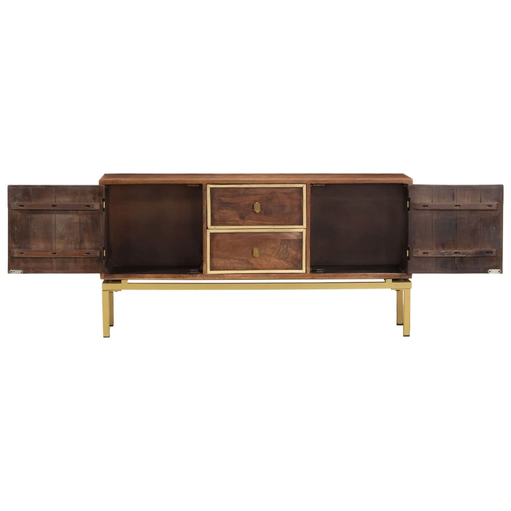 Aparador De Madera Maciza De Mango 120x29x60 Cm_3