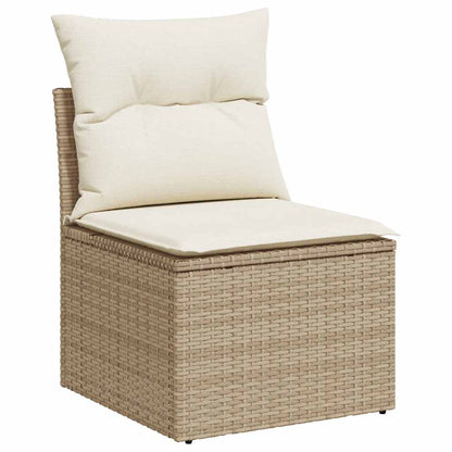 Set Sofás Jardín Y Cojines 5 Pzas Ratán Sintético Acacia Beige / Vetonek_1