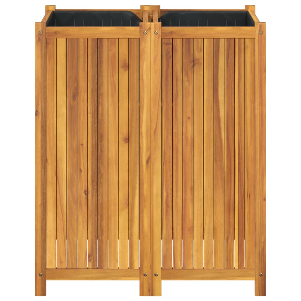 Jardinera Con Forro Madera Maciza De Acacia 84x42x100 Cm_3