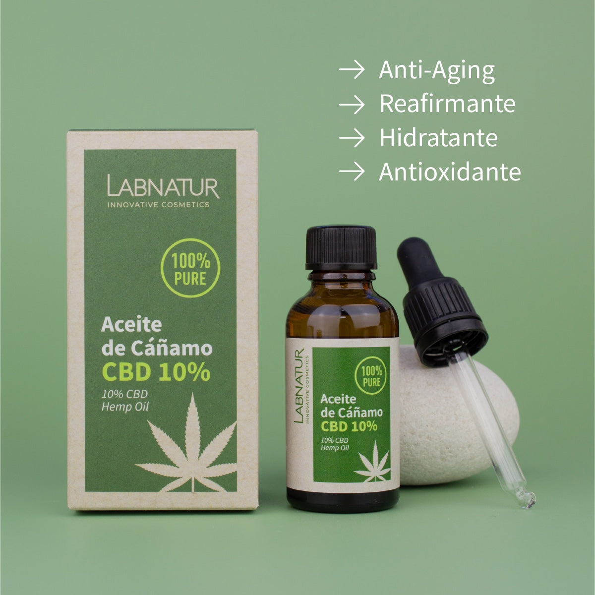 Aceite Puro de CBD 10% Labnatur 30 ml | Cáñamo | Hidratante, Calmante y Reafirmante | Piel Sensible y Madura_1