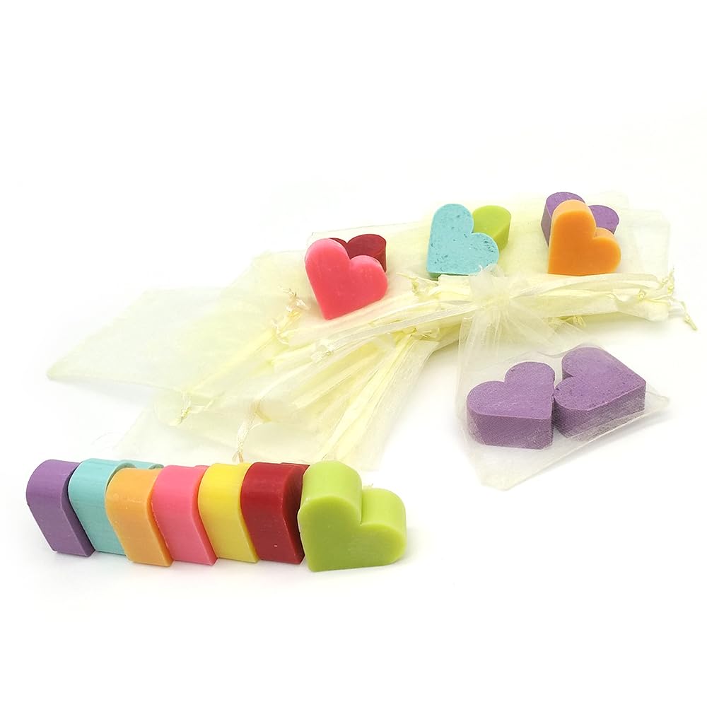 Bolsa De Organza Con 2 Jabones - Aroma Frambuesa - Jabón De Glicerina Con Forma De Corazón - Detalle Para Invitados_4