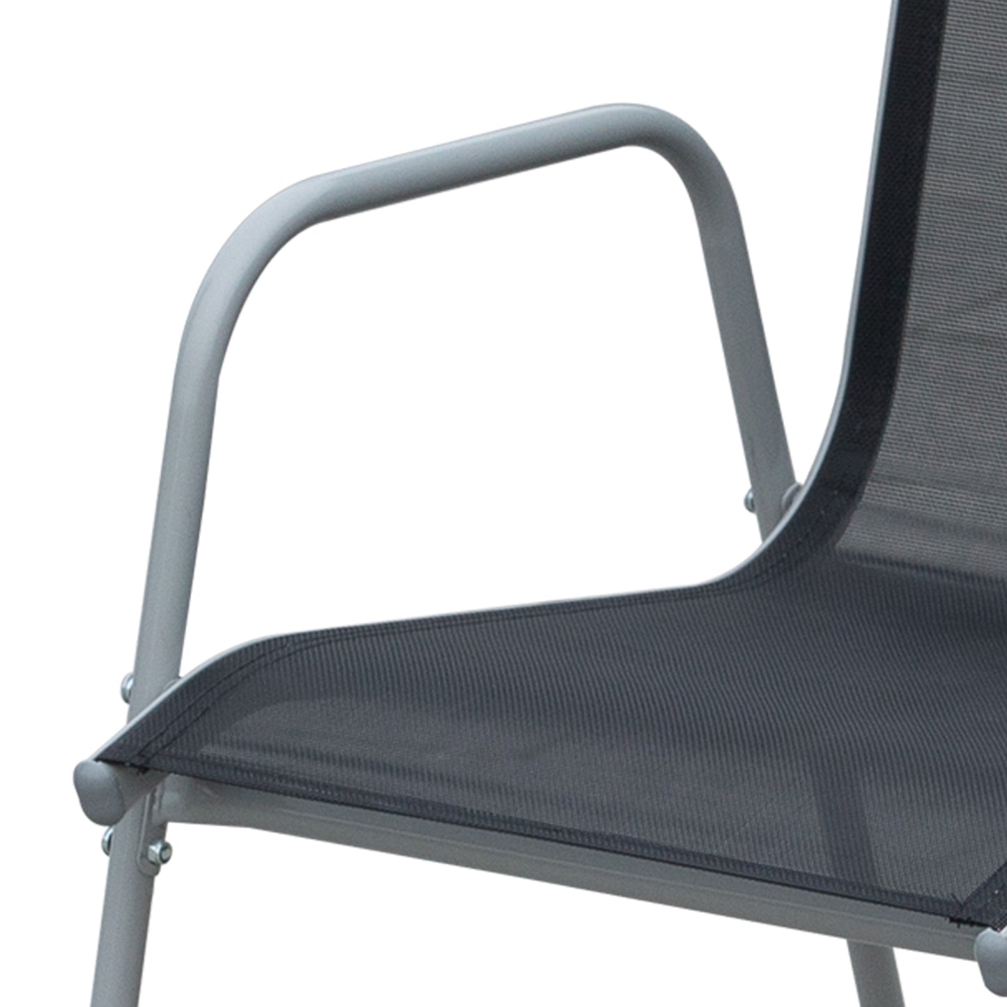 Outsunny Conjunto Mueble De Jardín De 7 Piezas 150x90x72cm Negro_4