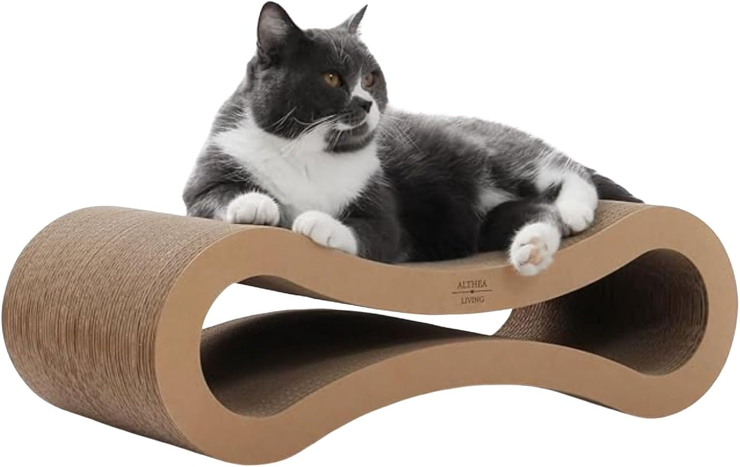 Rascador Para Gatos Con Forma De Infinito Reversible De Cartón Reciclado Althea Living 75x27x19cm_4