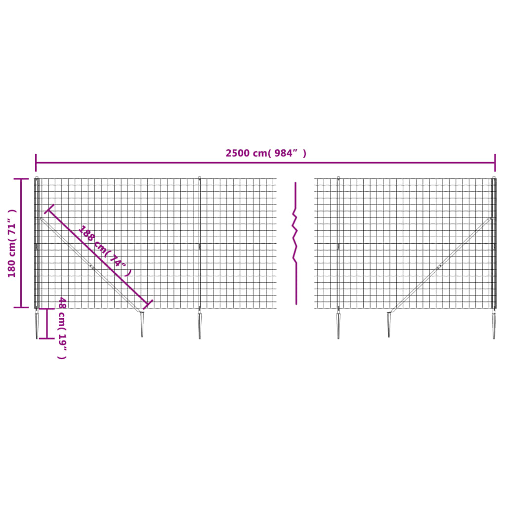 Cerca De Alambre Con Pinchos De Anclaje Gris Antracita 1,8x25 M / Vetonek_3