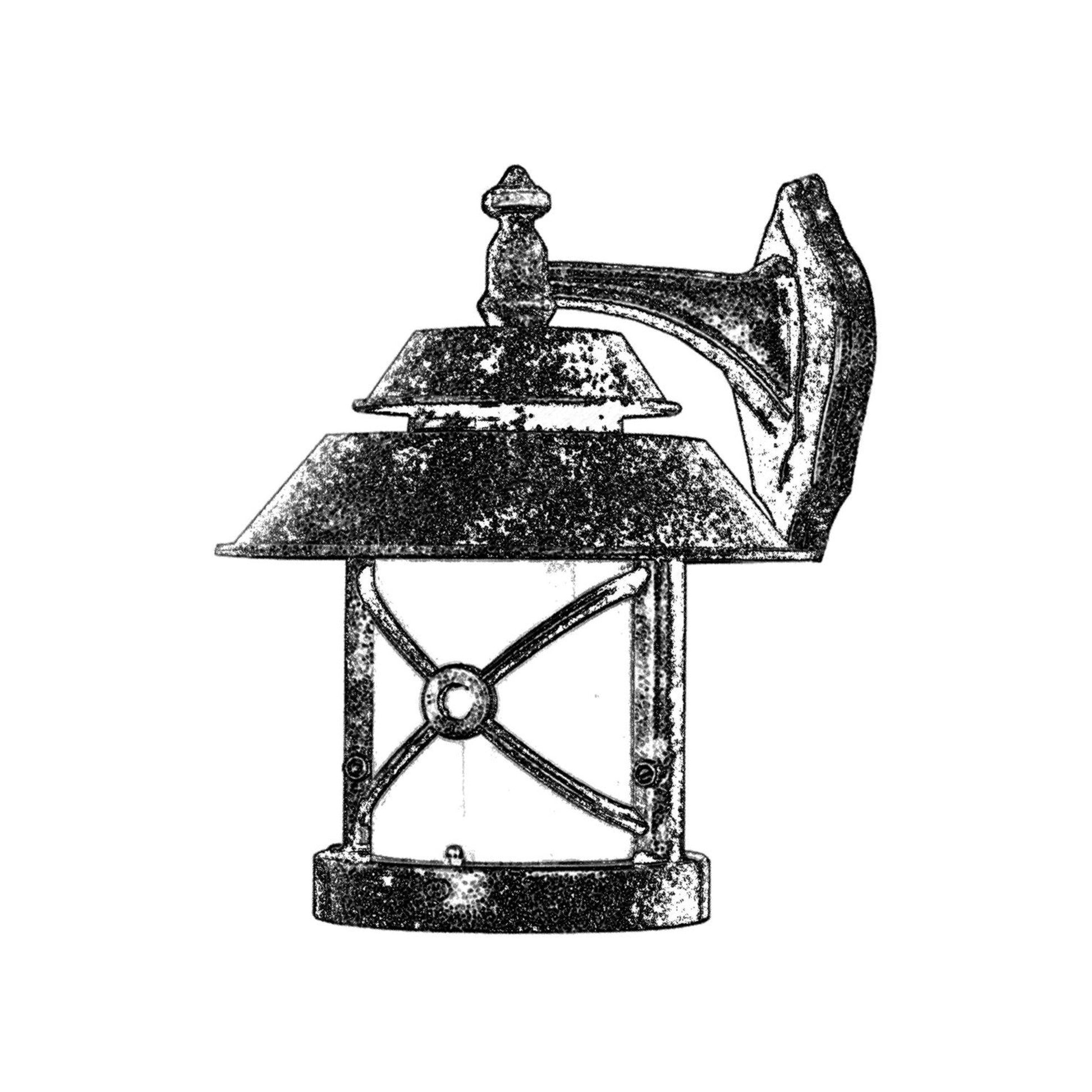 Aplique De Pared Para Exterior, Abs , Marrón, 30x26x36, Casquillo E 27 Max 60 W