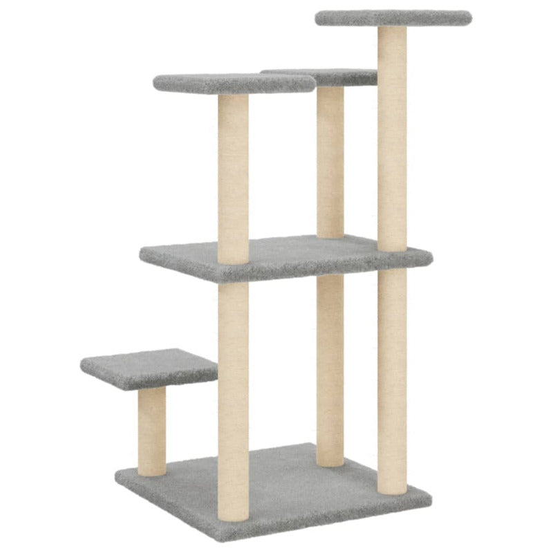 Vidaxl Postes Rascadores Para Gatos Con Plataformas Gris Claro 98,5 Cm_5