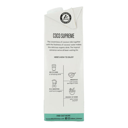 Embalagem de 6x Bebida Vegetal Supreme de Coco Bio Abbot Kinney 1L