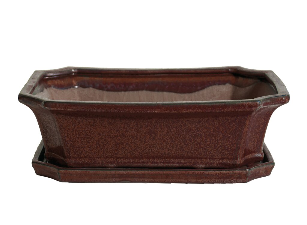 Tiesto Rectangular Rojo Con Plato 24x18x7cm_0