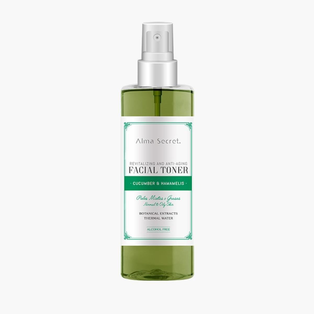 Tónico facial equilibrante e anti-envelhecimento com pepino e hamamélia Alma Secret 200 ml