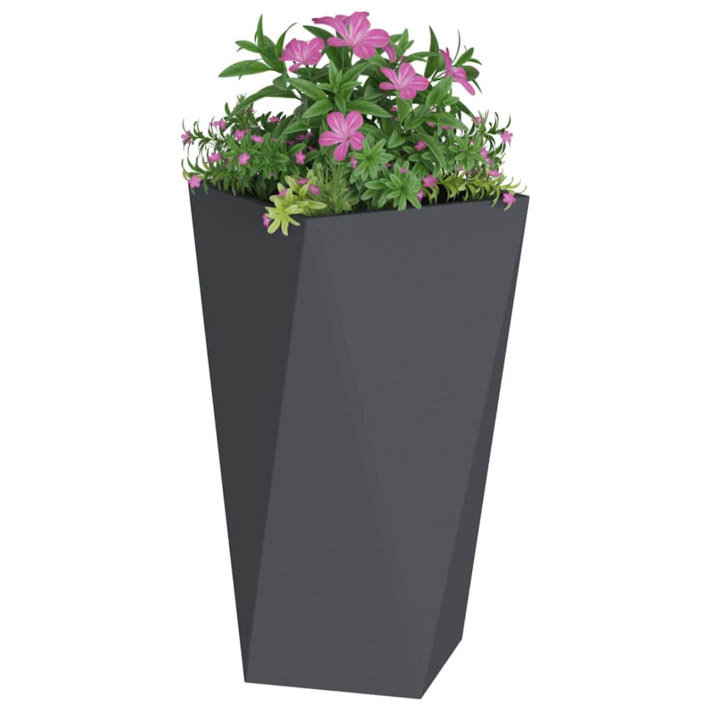 Jardinera 2 Uds. Antracita 40 X 40 X 75 Cm Acero_2