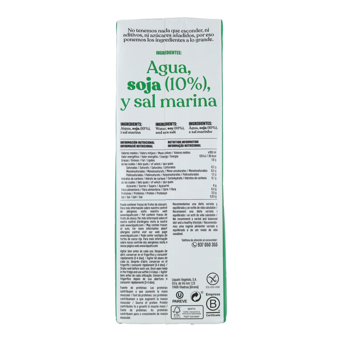 Bebida de Soja sin azúcar YOSOY 1L