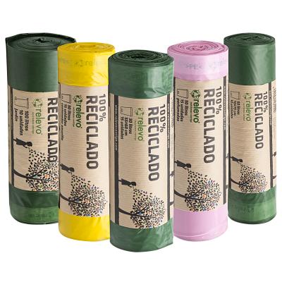 Sacos de lixo perfumados de 30 litros, 100% reciclados, relé de 15 unidades