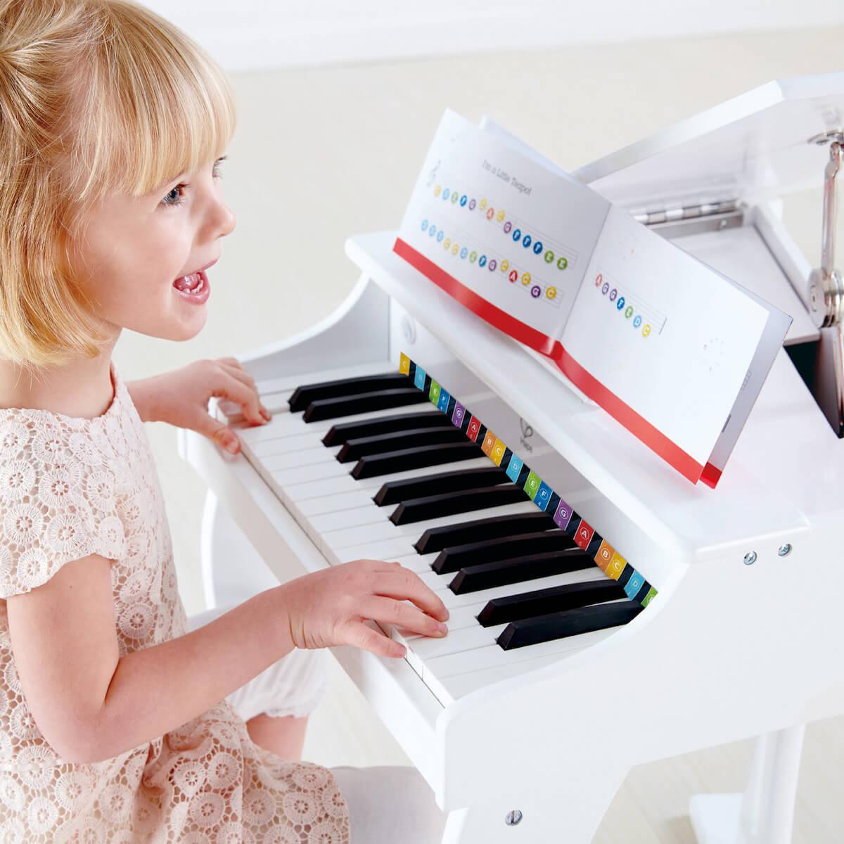 Piano Deluxe Grand Piano Hape White_2